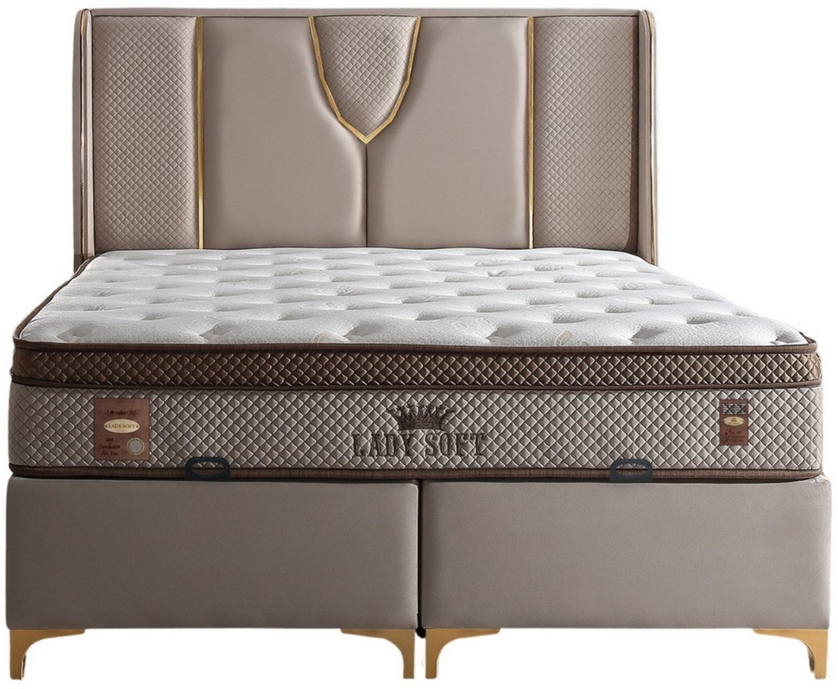 Villa Möbel Boxspringbett Soft Lady (Bett Set), XXL-Bettkasten mit Gasdruckfedern  mühelos & geräumig Bild 1