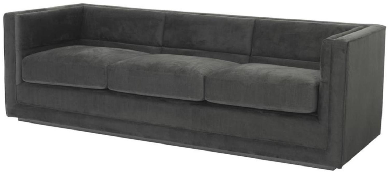 Casa Padrino Luxus 3er Sofa Anthrazitgrau 231 x 86 x H. 73,5 cm - Luxus Wohnzimmer Sofa Bild 1