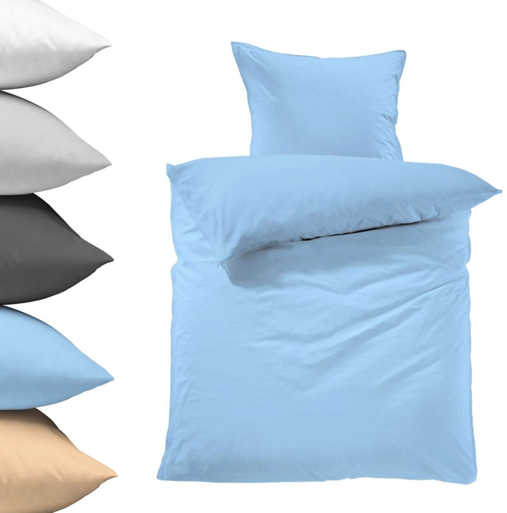 Lavea Bettwäsche Jasmin, Set aus 1 x 80 x 80 cm Kissenbezug & 1 x 135 x 200 cm Bettdeckenbezug, 100% Baumwolle, Bettwäsche für Ihr tägliches Wohlbefinden, 2 teilig, Bettbezug mit hochwertigem Reißverschluss und langlebiger Qualität Bild 1