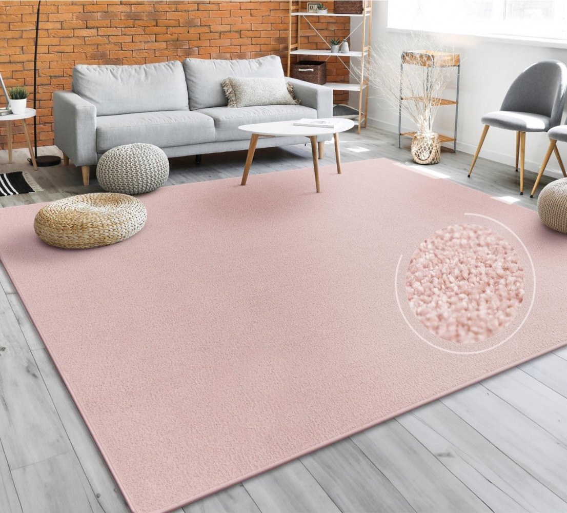 Paco Home Teppich Porto 890, rechteckig, Höhe: 13 mm, Kurzflor, Uni-Farben, ideal im Wohnzimmer & Schlafzimmer Bild 1