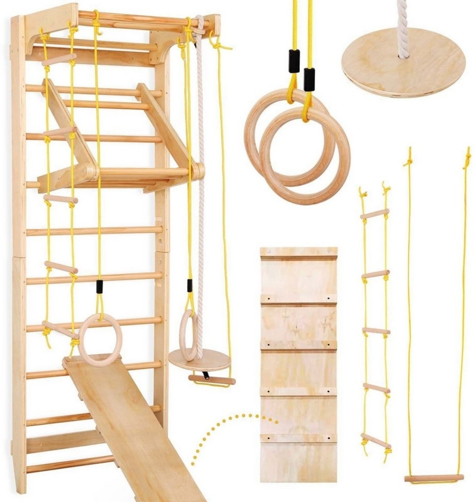 Physionics Sprossenwand Kletterwand mit Klimmzugstange Turnwand Klettergerüst, (1-St) Bild 1