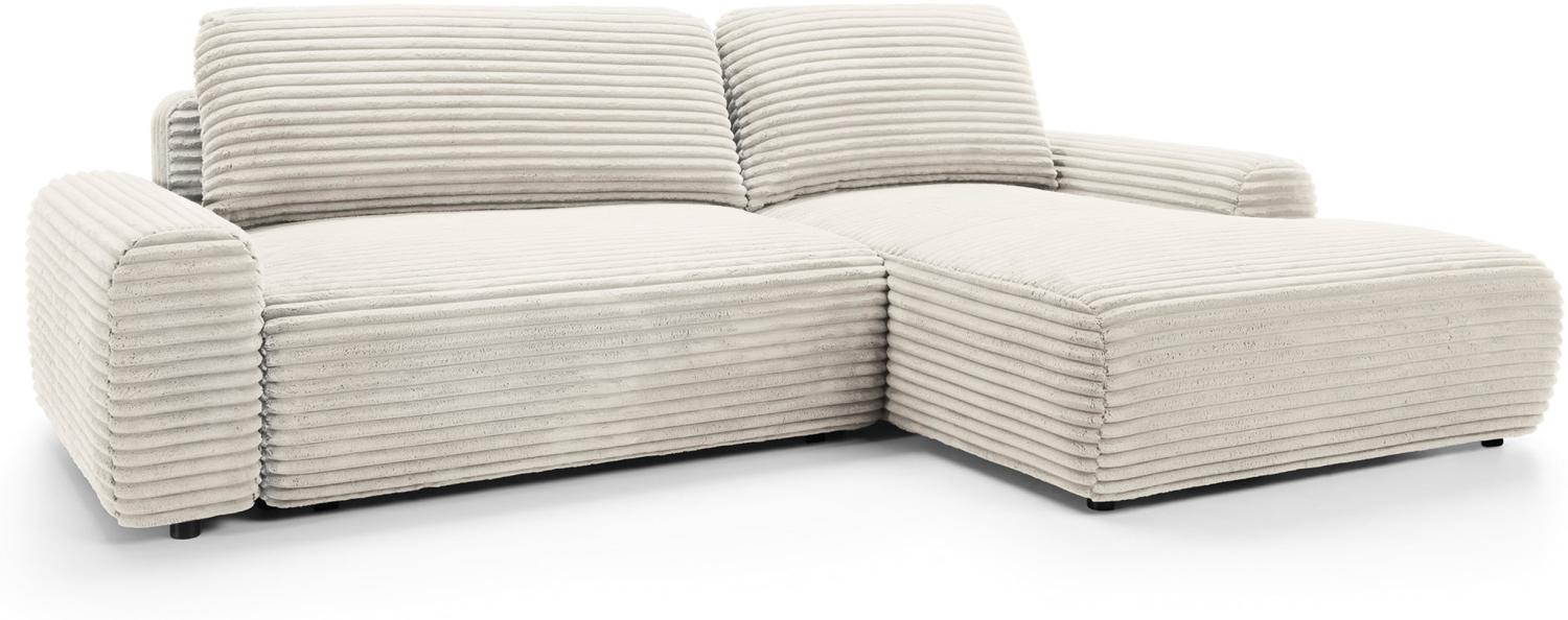 Selsey Alferia - Ecksofa mit Schlaffunktion, Breitcord-Bezug, creme, rechtsseitig Bild 1