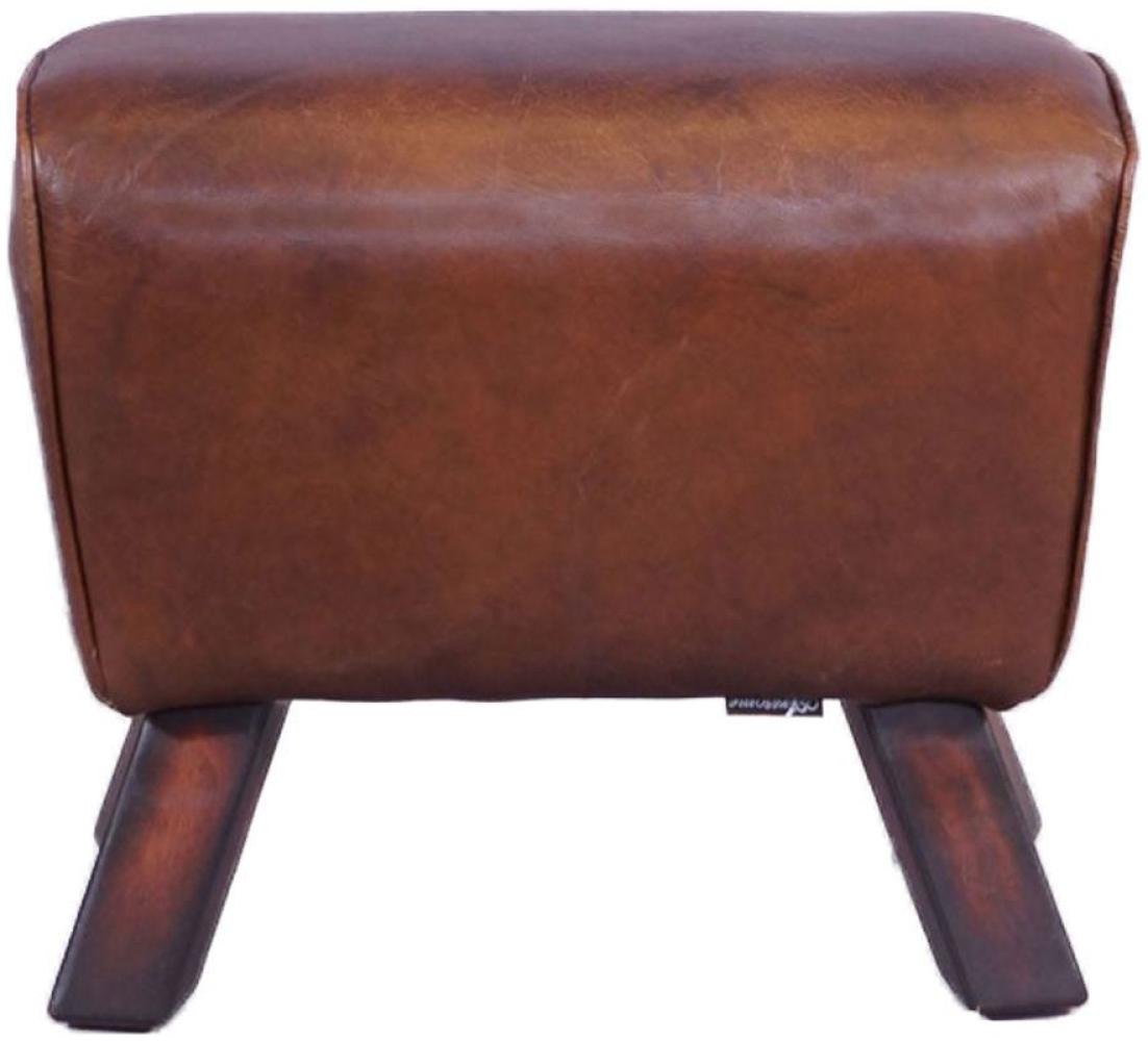 Fußhocker Buck Leder Vintage-Cigar Bild 1