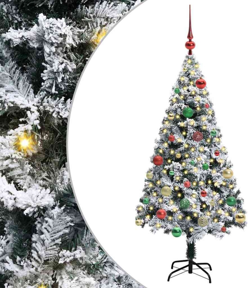 vidaXL Künstlicher Weihnachtsbaum mit 150 LEDs mit Ständer Weiß 150 cm 3396957 Bild 1