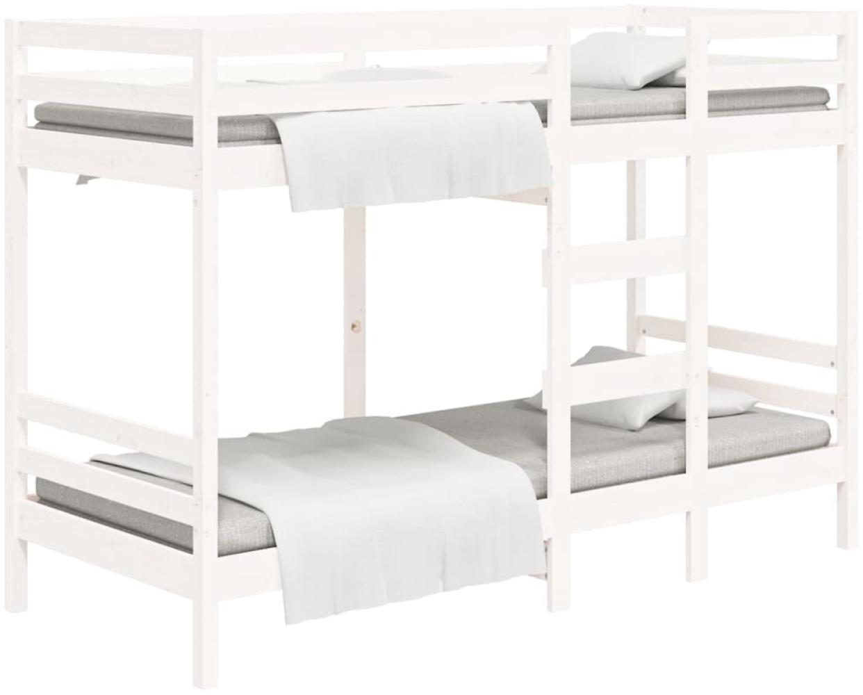 vidaXL Etagenbett Weiß 75x190 cm Massivholz Kiefer 3139845 Bild 1