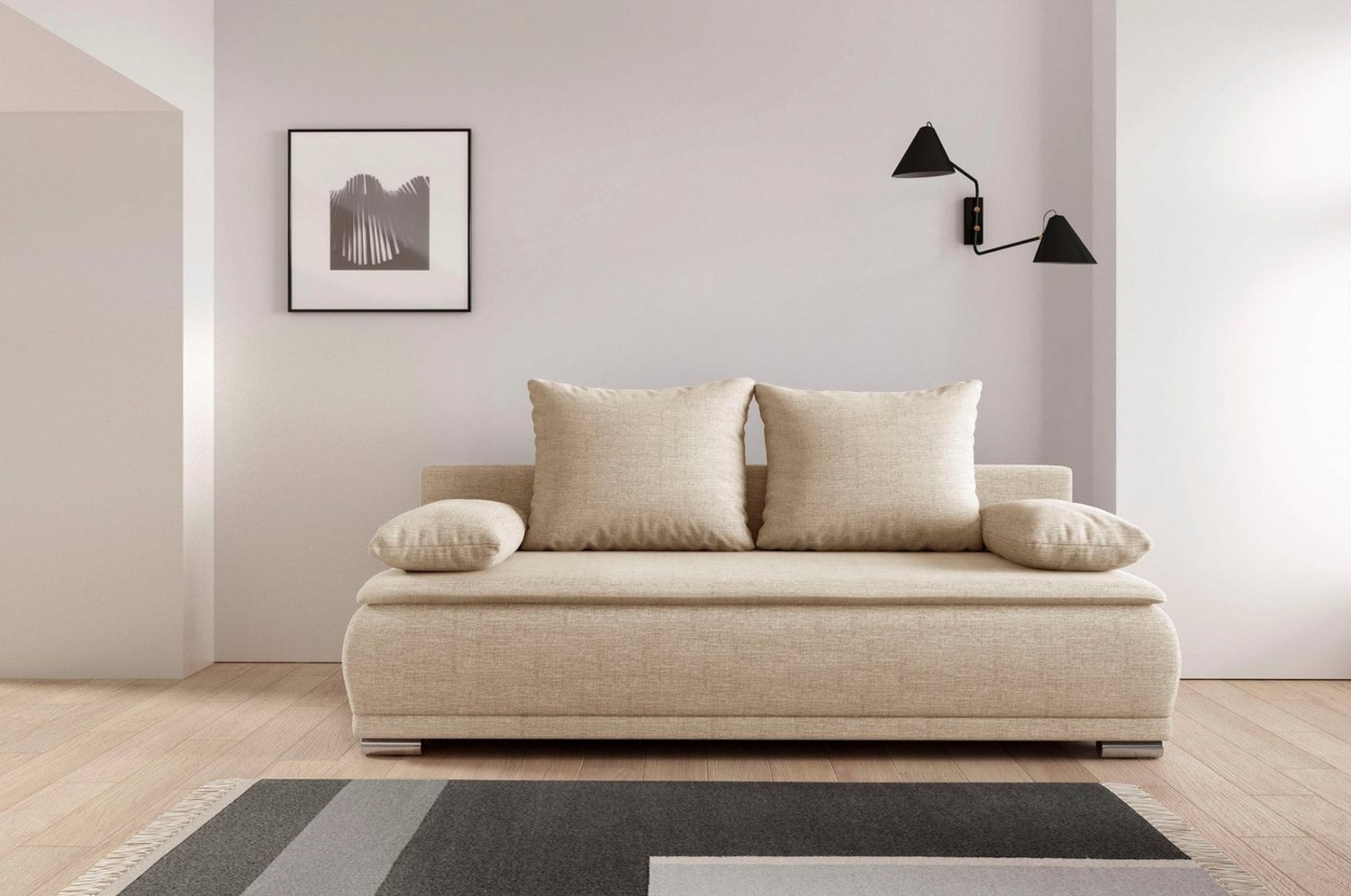 WERK2 Schlafsofa Biggi, komfortabel und elegant, Breite 206cm, 2-Sitzer Sofa & Schlafcouch mit Bettkasten Bild 1