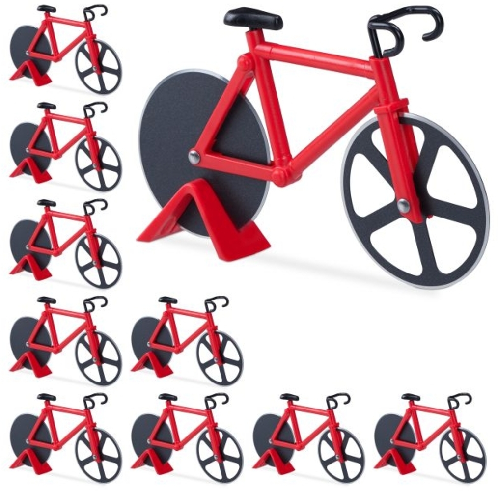 10 x Fahrrad Pizzaschneider rot Bild 1