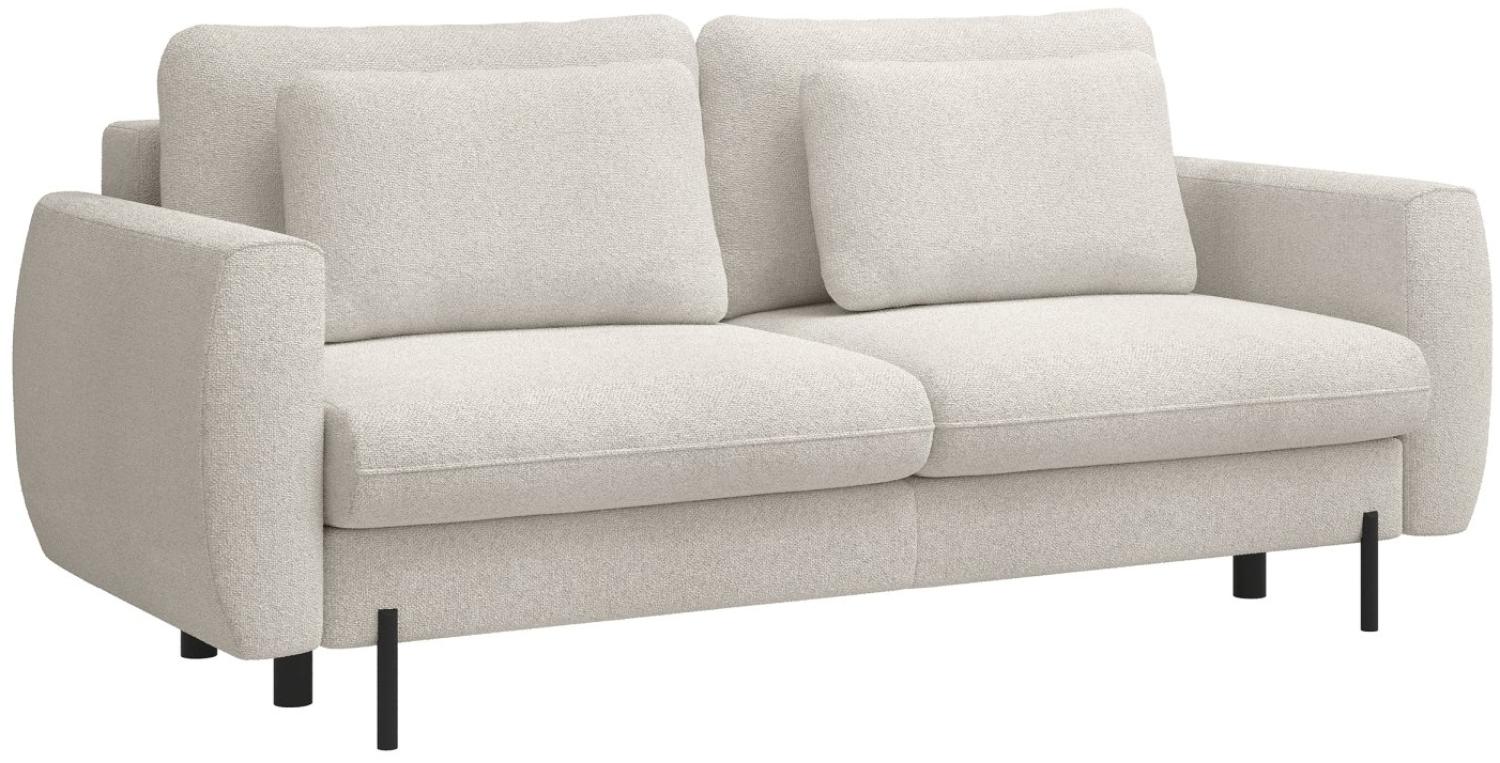 Selsey RANE - Sofa mit Schlaffunktion und Bouclé-Bezug, cremeweiß Bild 1