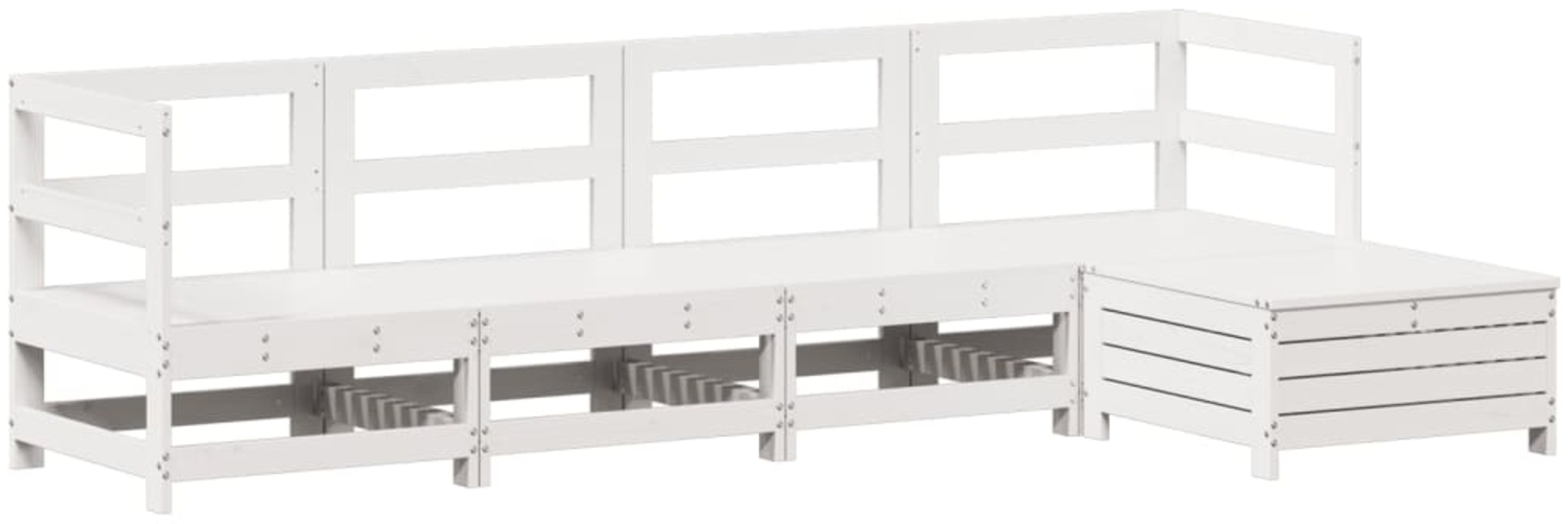 vidaXL 5-tlg. Garten-Sofagarnitur Weiß Massivholz Kiefer 3250837 Bild 1