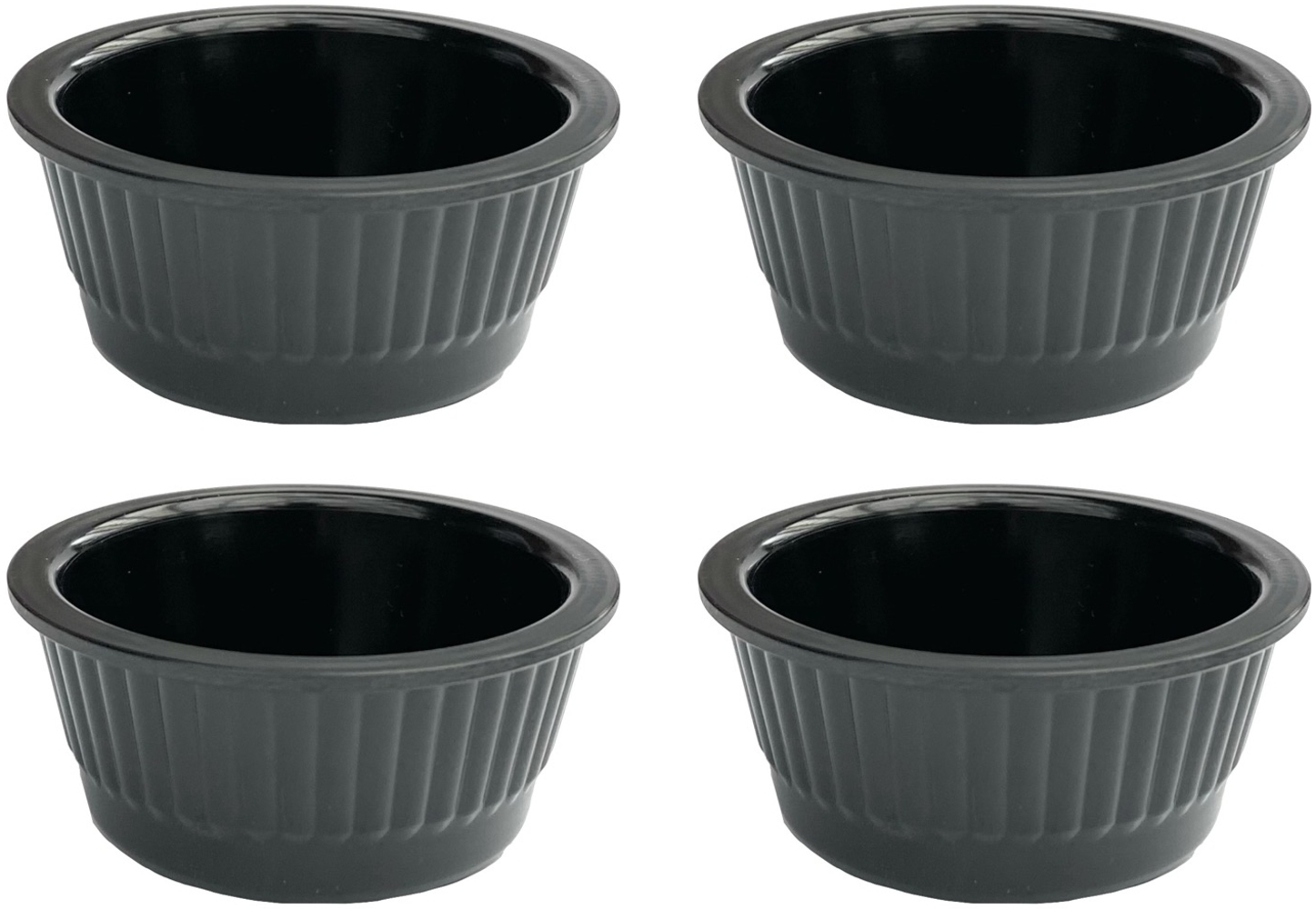 4x Saucenschälchen Set Snackschalen Schwarz Dipschale Rund Melamin Schälchen 751 Bild 1