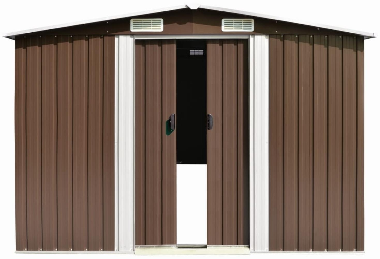 vidaXL Gerätehaus 257x298x178 cm Metall Braun 143343 Bild 1