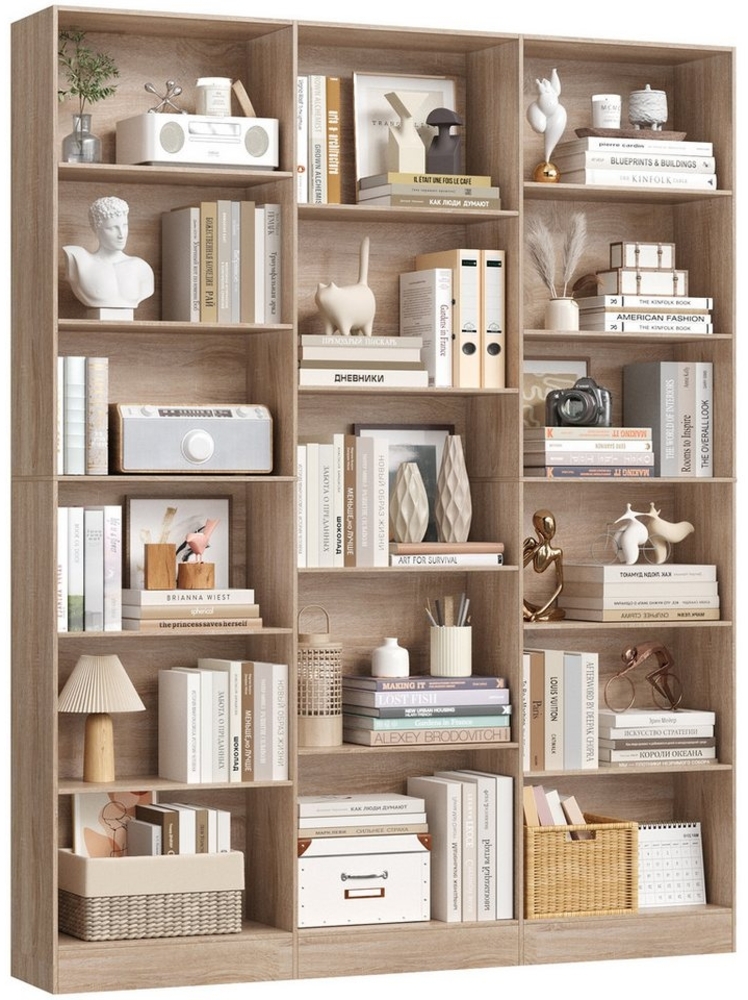 Homfa Bücherregal 188cm Standregal Büroregal Bücherschrank, mit 17 Fächern, 149x23,5x188cm Bild 1