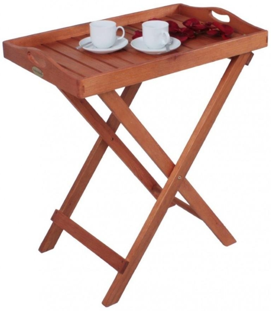 Garten Tablett Tablettständer oder Beistelltisch in Eukalyptus Bild 1
