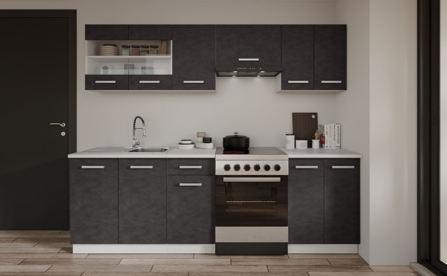 Küche Robby 240 cm Küchenzeile Küchenblock Singleküche Einbauküche Bild 1