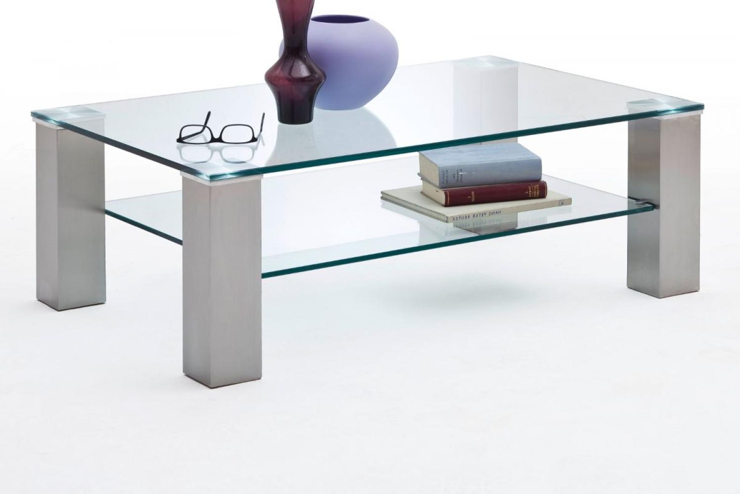 'Asta II' Couchtisch, Glas/Metallgestell, 40 x 110 x 70 cm Bild 1