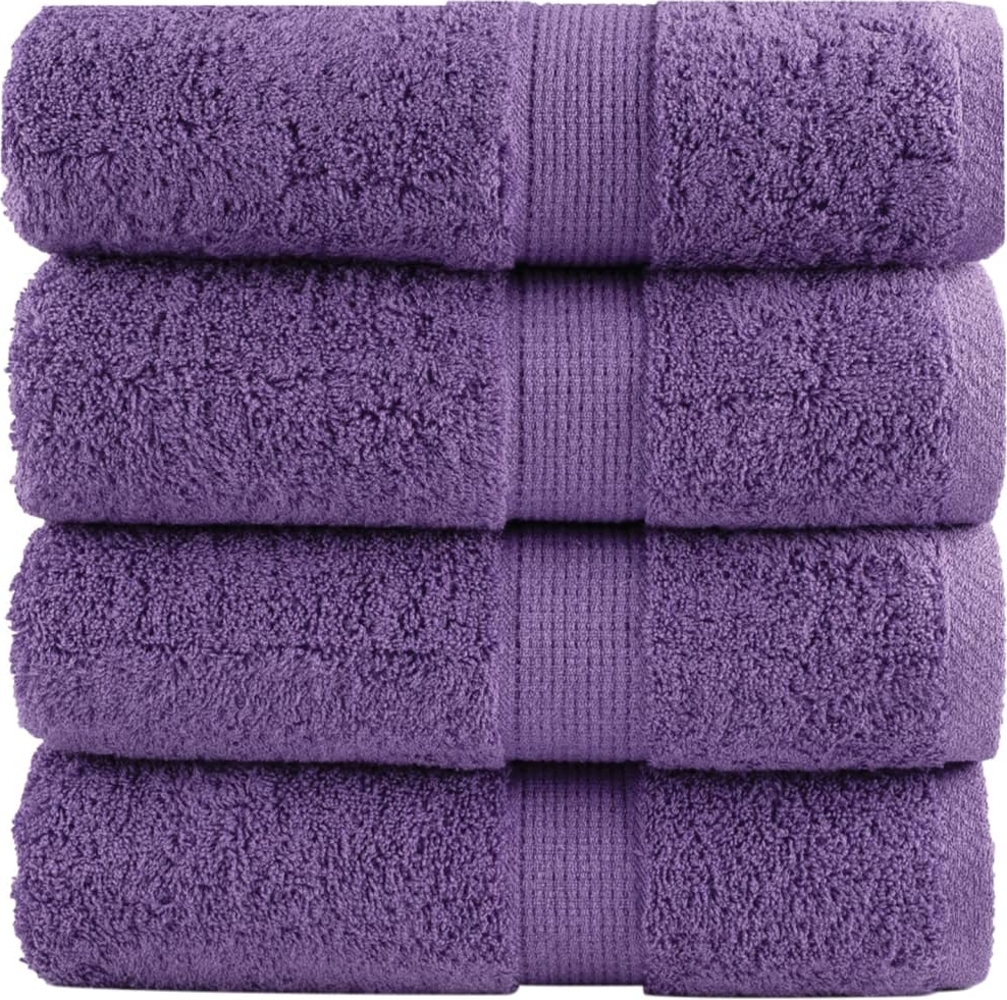 vidaXL Premium Waschhandtücher SOLUND 4 Stück Lila 30x30 cm 600 g/m² 137348 Bild 1