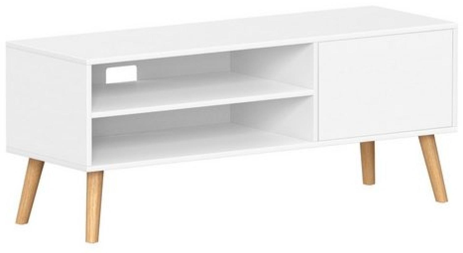 VASAGLE Lowboard Fernsehtisch, 120cm lange, Fernseher bis zu 55 Zoll, Weiß Bild 1