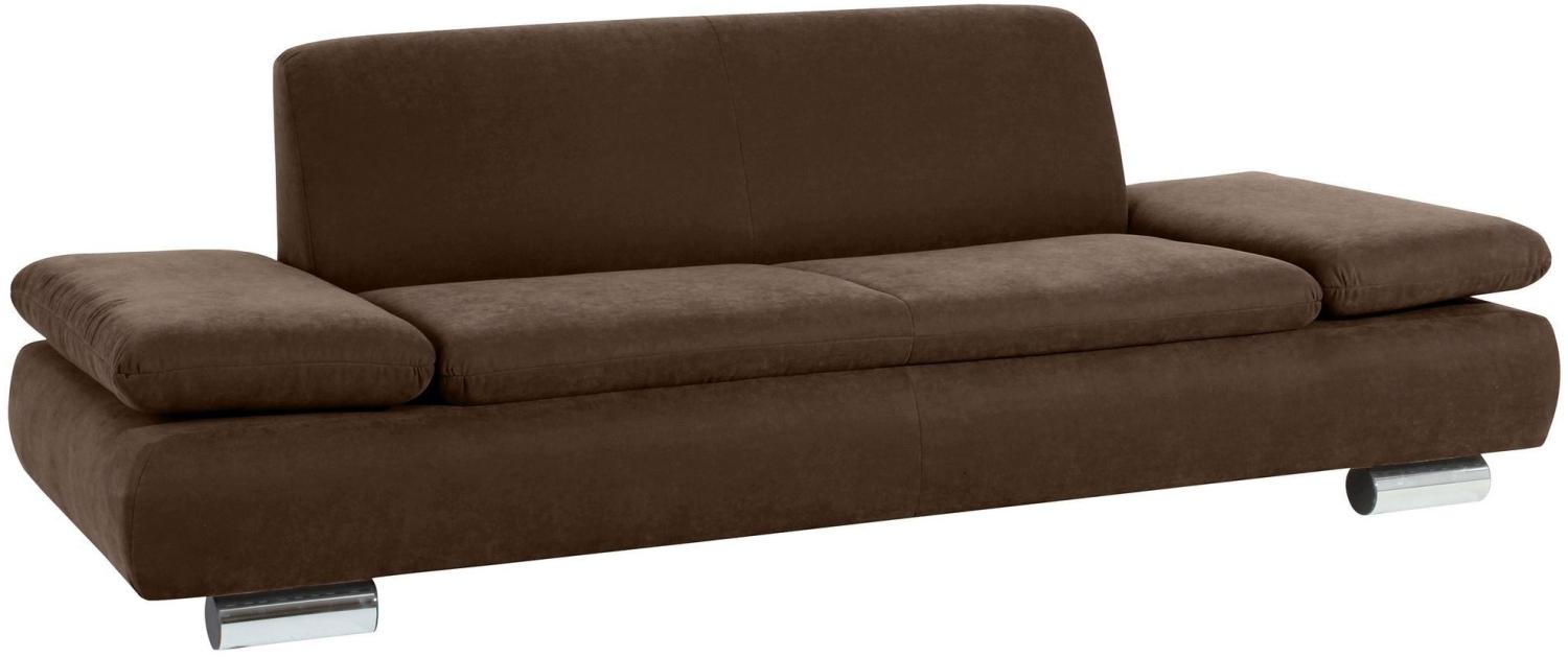 Sofa 2,5-Sitzer Kaye Bezug Veloursstoff Metallfuß verchromt / braun 23131 Bild 1