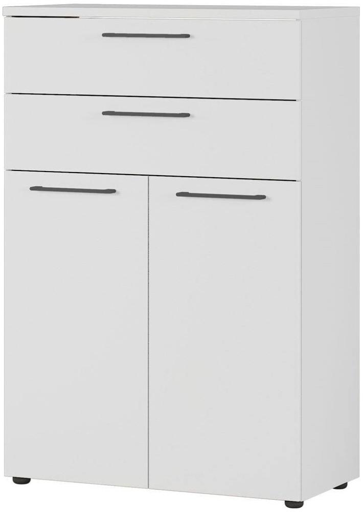 Aktenschrank 80cm Lichtgrau AURAY-01 2 Schubkästen, 2 Türen, B/H/T ca. 80/120/40cm Bild 1