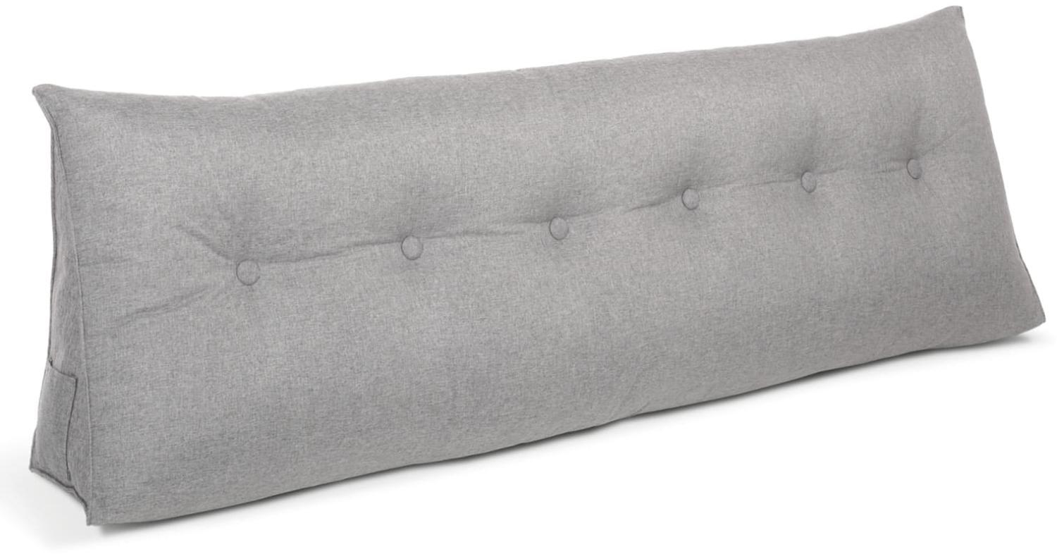 Bett- und Rückenstützkissen, Polyester, Grau, 100x20x50cm Bild 1