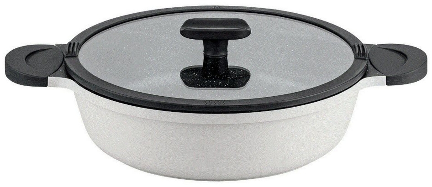 Mulex Servierpfanne TOMALIN Premium 28 cm grau, Aluguß (Premium Qualität, 2-tlg, Tomalinbeschichtung), induktionsgeeignet Bild 1