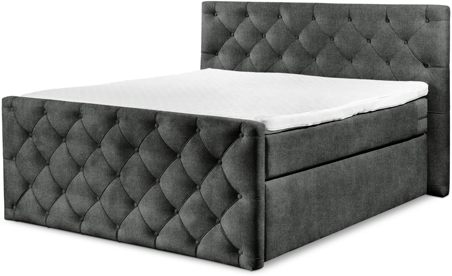 Boxspringbett SANSIBAR ITZEHOE LF 180x200 cm grau Box-Spring-Bett Doppelbett Bild 1