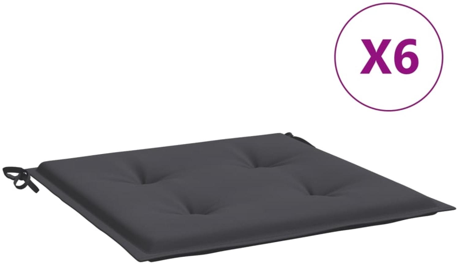 vidaXL Gartenstuhl-Kissen 6 Stk. Anthrazit 40x40x3 cm Oxford-Gewebe 314003 Bild 1