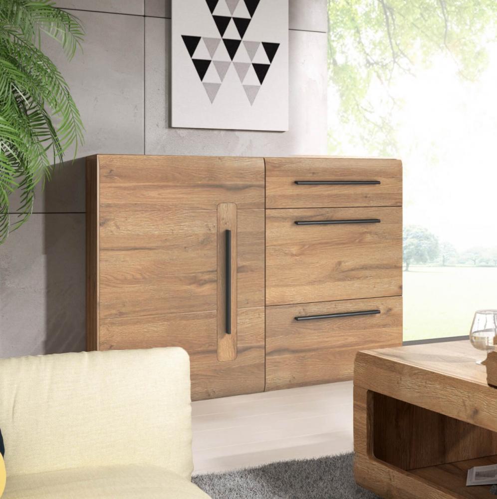 Sideboard "Tulsa" Kommode 120cm MDF Eiche Grandson 1-türig Bild 1