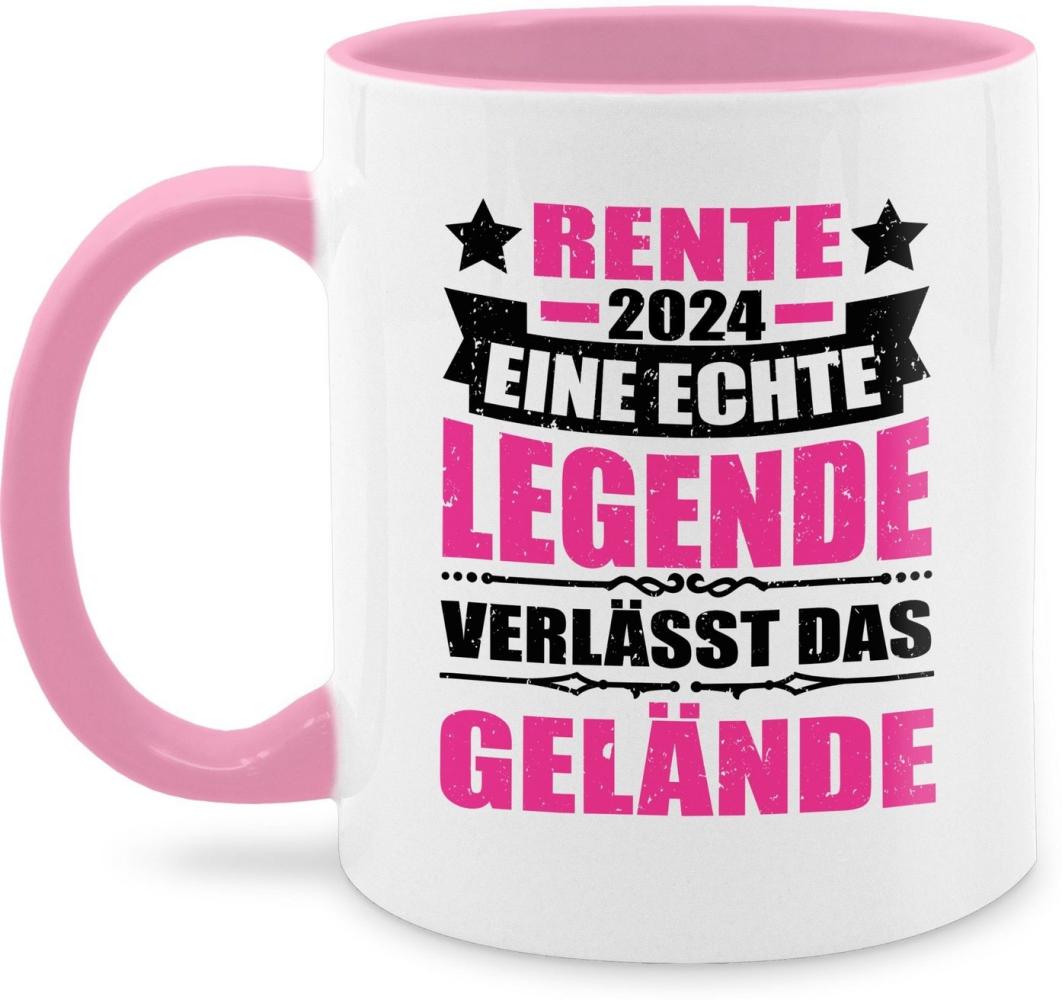 Shirtracer Tasse Rente 2024 eine echte Legende verlässt das Gelände - fuchsia/schwarz, Keramik, Rentner Rente Bild 1