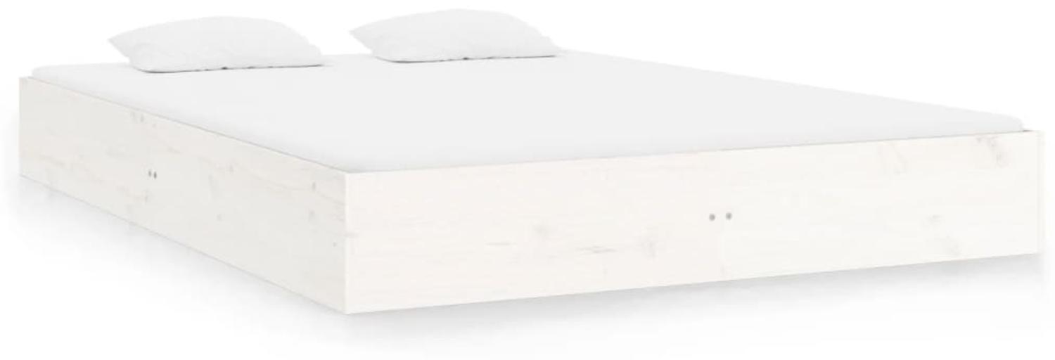 Massivholzbett Weiß 120x200 cm Bild 1