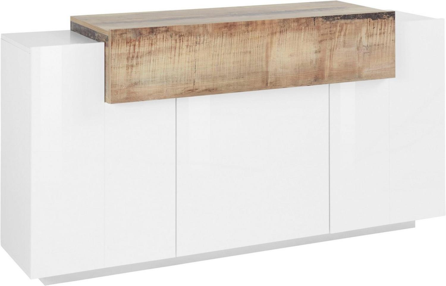 INOSIGN Sideboard Coro, Kommode, Schrank, Kredenz, grifflos mit Einlegeböden, mit 1 klappe, 3 Türen, Doppeltiefe B/T/H 160x45x85,6cm Bild 1