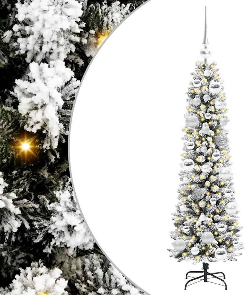 vidaXL Künstlicher Weihnachtsbaum mit 150 LEDs mit Ständer Weiß 120 cm 3396086 Bild 1