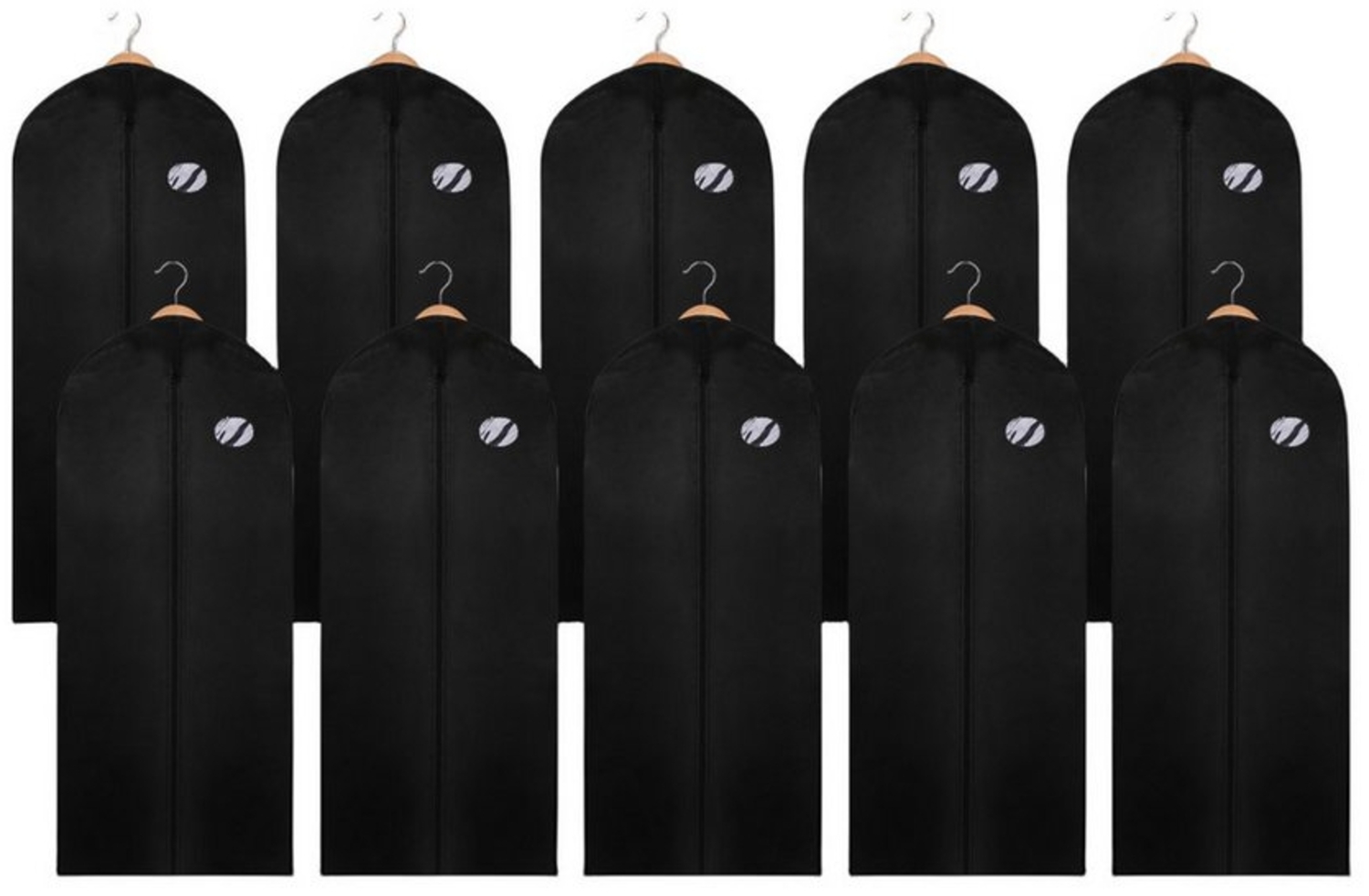 Clanmacy Sitzsack 10St. Kleidersack Kleiderhülle Schutzhülle Kleiderschutz Schwarz Bild 1