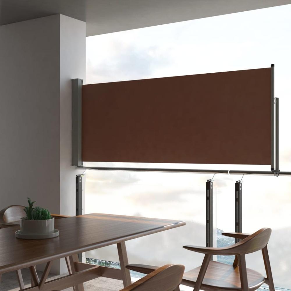 vidaXL Ausziehbare Seitenmarkise 100x300 cm Braun Bild 1