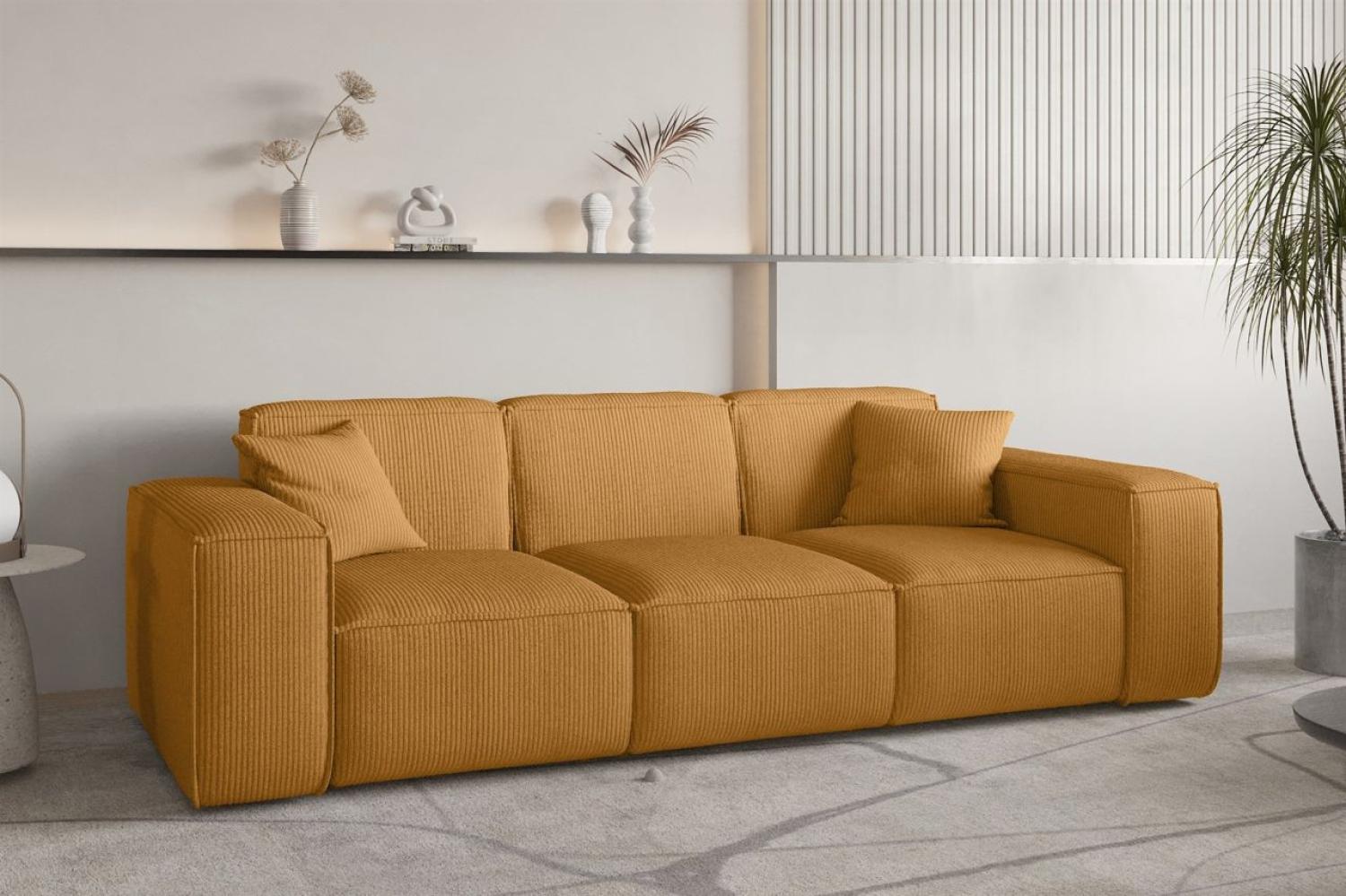 Sofa Designersofa CELES PREMIUM 3-Sitzer in Stoff Scala Senfgelb Bild 1