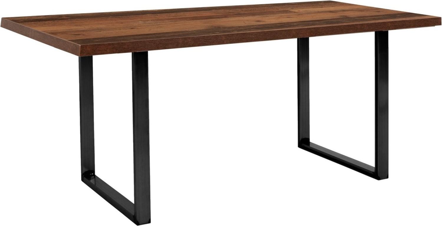 FORTE Tables Esstisch, Holzwerkstoff, Braun/Schwarz, 160 x 74,7 x 90 cm Bild 1