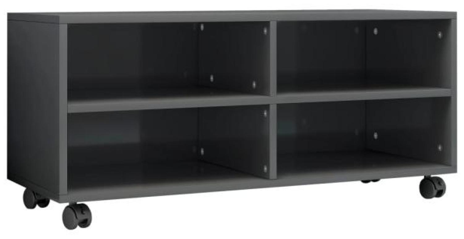 vidaXL TV-Schrank mit Rollen Hochglanz-Grau 90×35×35 cm Spanplatte Bild 1