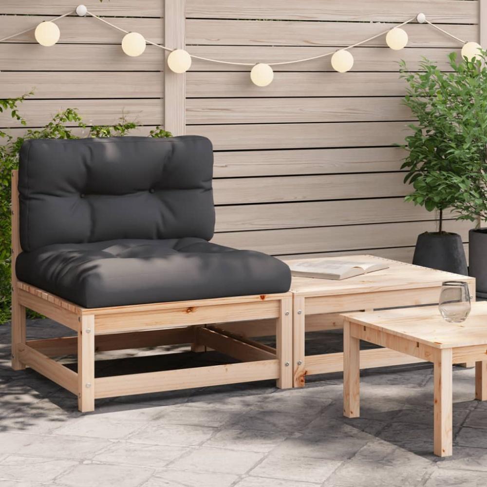 vidaXL Gartensofa ohne Armlehnen mit Kissen und Hocker 838133 Bild 1