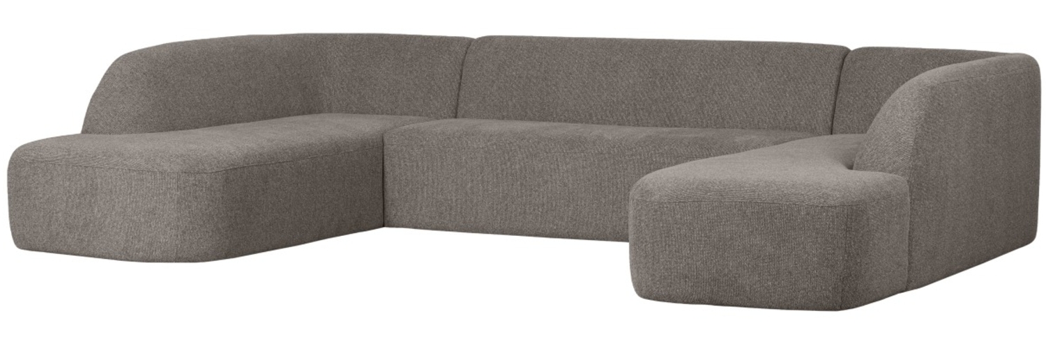 Sofa Sloping U-Form aus Melange-Stoff, Grau Bild 1