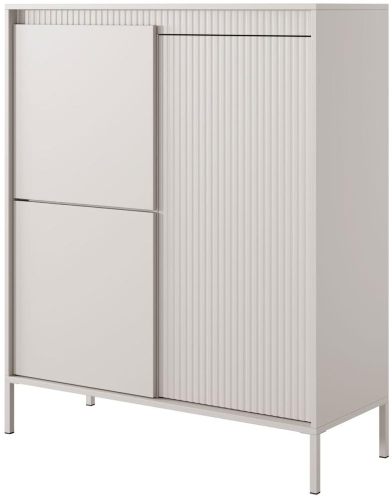 Highboard Senso Kommode104x40x124cm beige Grifflos 3-türig Bild 1