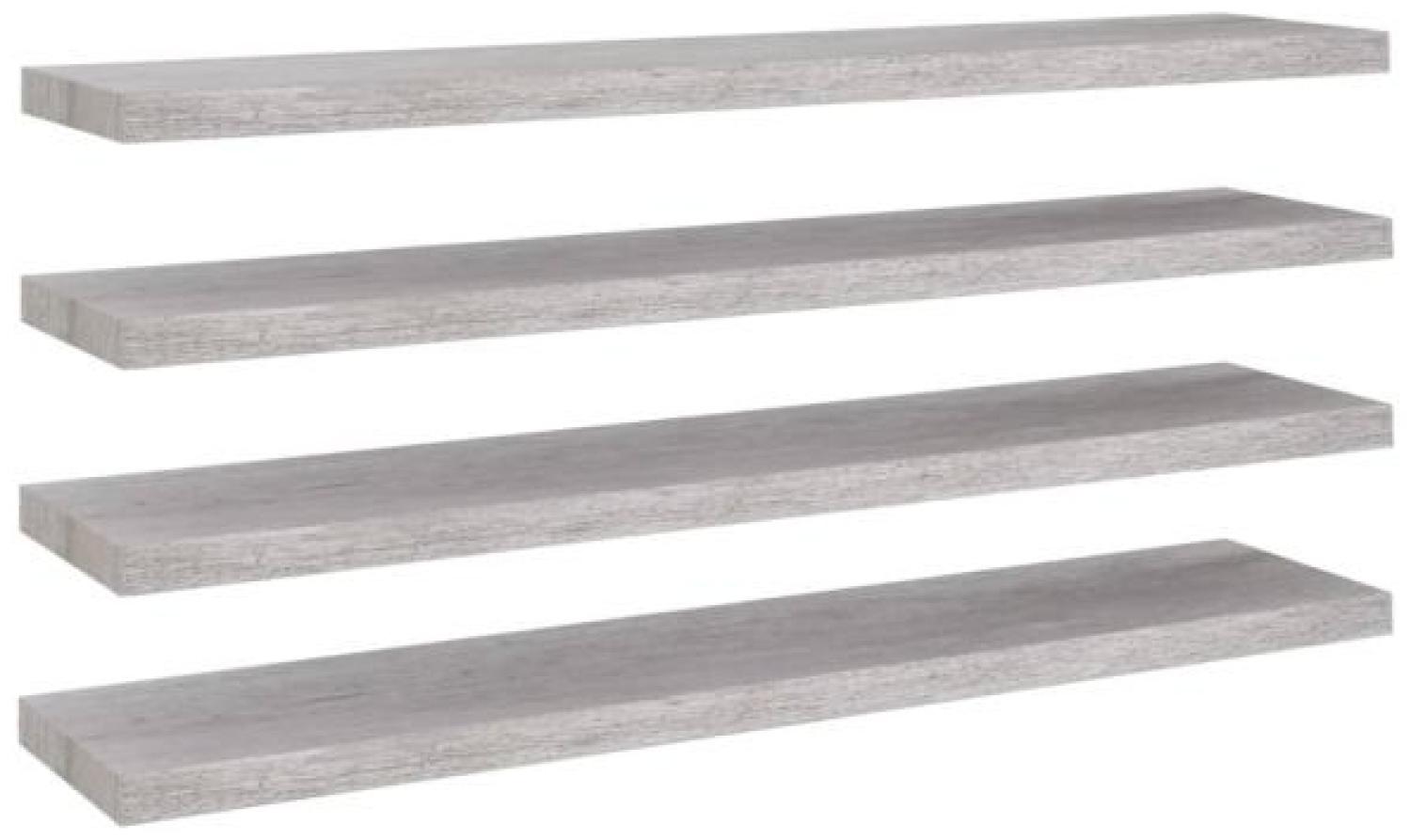 vidaXL Schweberegale 4 Stk. Betongrau 120x23,5x3,8 cm MDF 326608 Bild 1