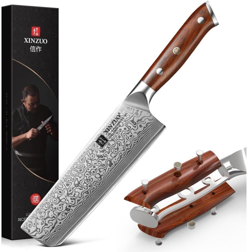 18.5cm Damaskus Nakirimesser 67 Schichten Damaststahl Küchenmesser Profi Bild 1