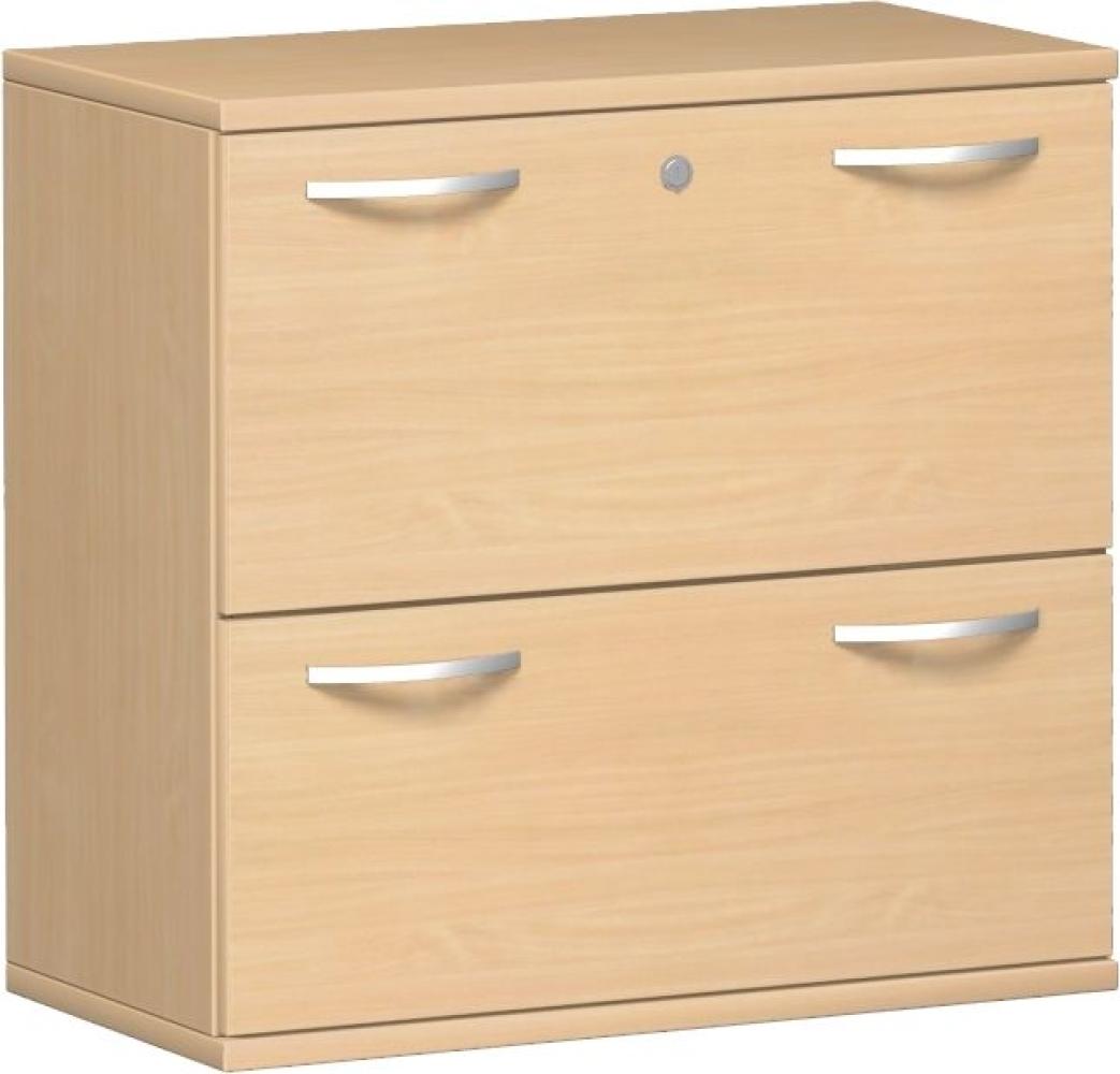 Registraturschrank, 2 Hängeregistraturen, 80x42x77cm, Buche Bild 1