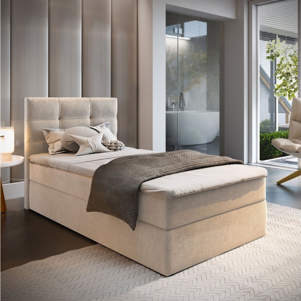 Masseno Boxbett GLOS 100x200 cm mit Bonell Matratze und Topper Bild 1