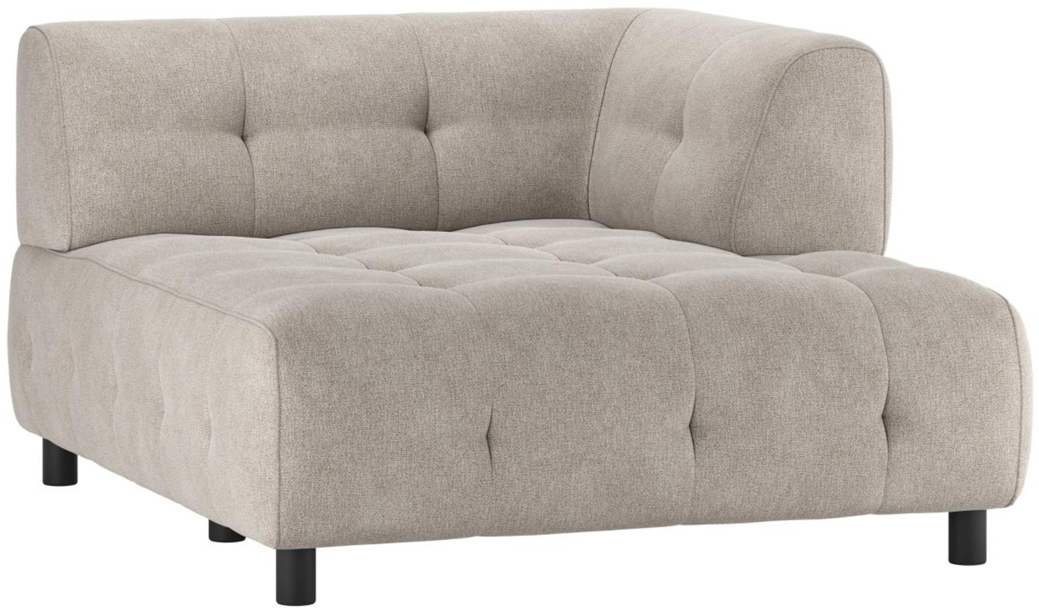 Modulsofa Louis Chaiselongue aus Flachgewebe Rechts, Hellgrau Bild 1