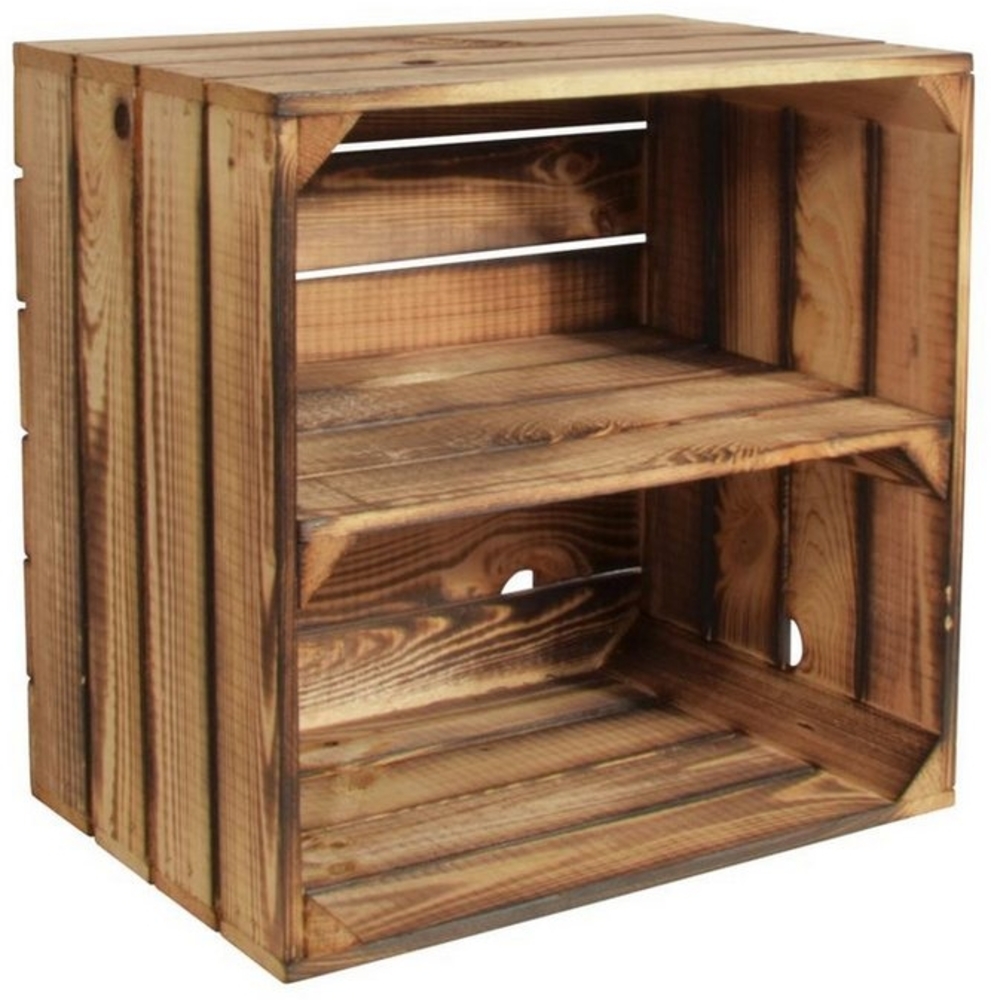 CHICCIE Weinregal Wino Flaschenregal aus Holz Geflammt 1x Regal, 1-tlg. Bild 1