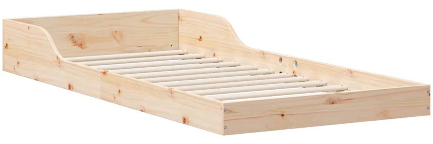 vidaXL Bettrahmen Braun 90 x 200 cm Massives Kiefernholz 873331 Bild 1