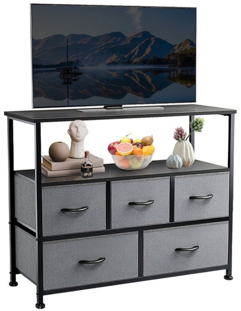 SURFOU TV-Schrank Kommode mit 5 Schubladen Sideboard Lowboard TV Board (Flure und Restaurants) Multifunktionaler Sideboard Geeignet Für Schlafzimmer Wohnzimmer Bild 1