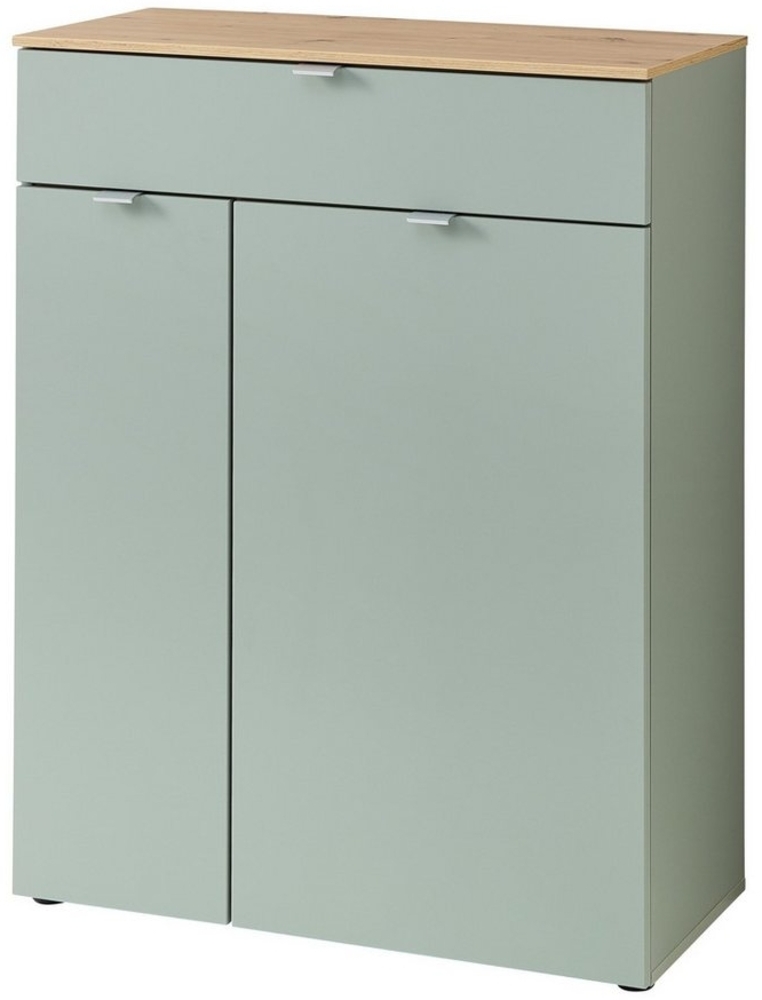 Stella Trading BARI Schilfgrün, Artisan Eiche Optik FSC-Zertifiziert-Modernes Schuhregal mit viel Stauraum für Ihre Schuhe, Holzwerkstoff, Schuhschrank 2 Bild 1