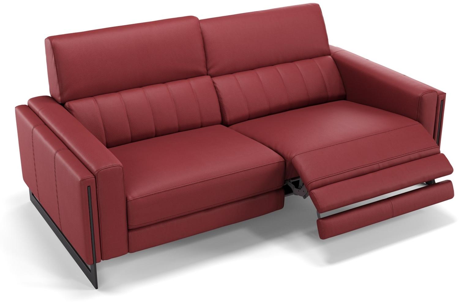 Sofanella 2-Sitzer MARA Ledercouch Relaxsofa Sofa in Rot Bild 1